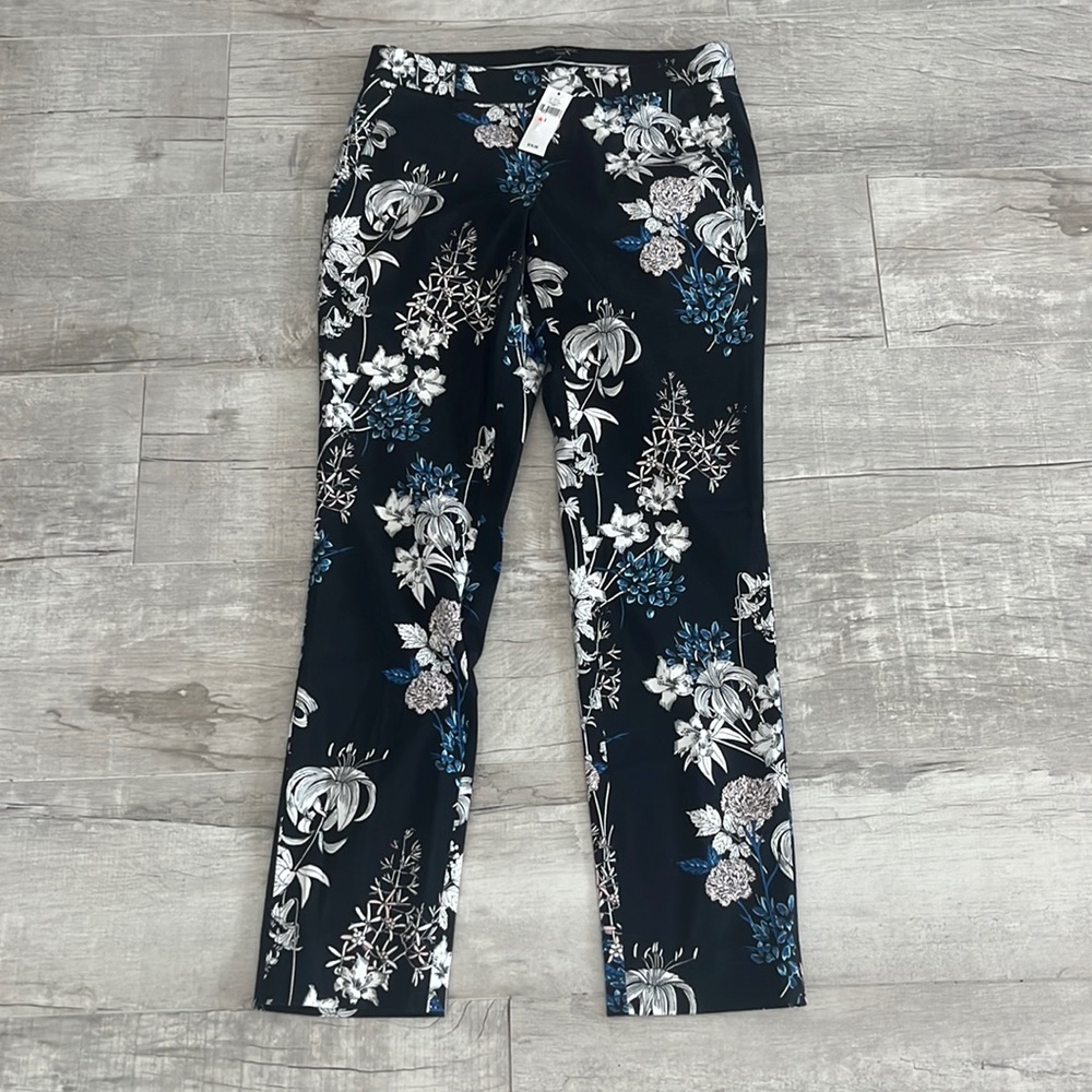 Banana Republic REEGAN Size: 2 Floral Print Straight‎ Leg Ankle Pant NWT